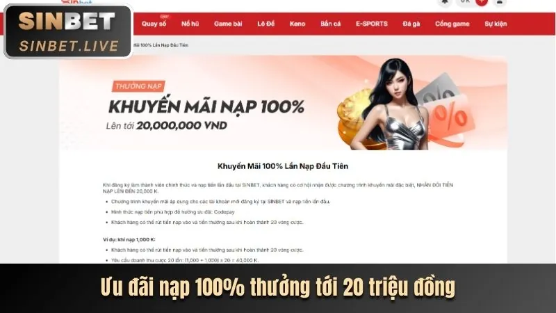 Khuyến mãi chào mừng 12vegas